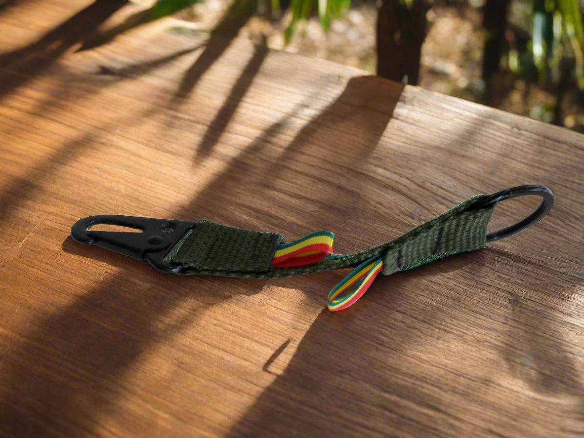 Rasta Tactical Keychain (Army Green with Red/Gold/Green)