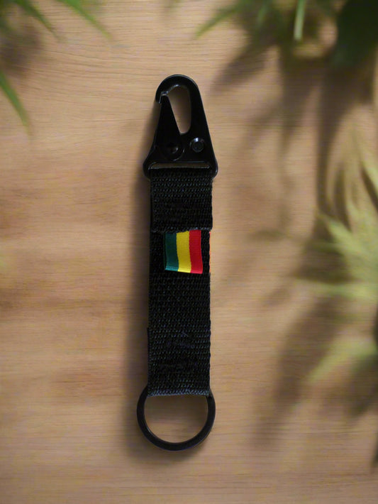 Rasta Tactical Keychain (Black with Red/Gold/Green)